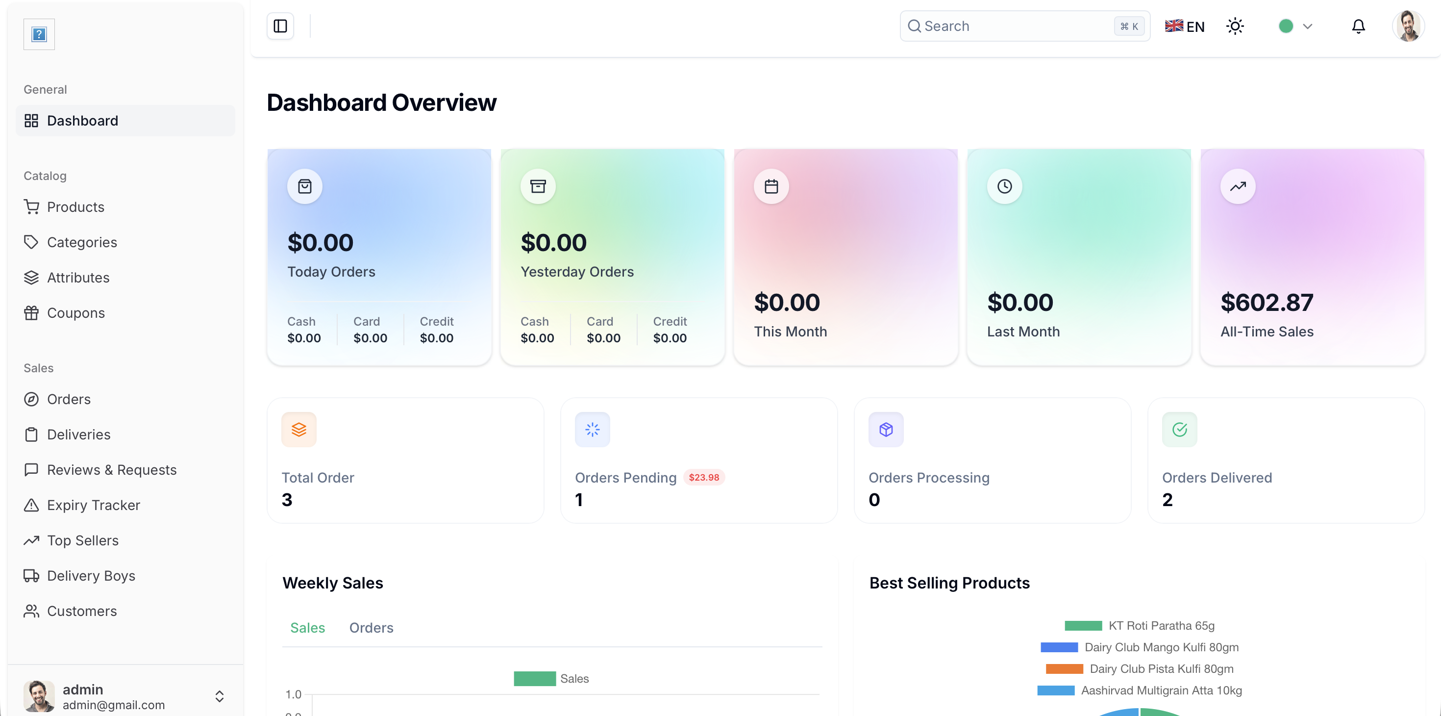 Grocery Store Management System — screenshot 1