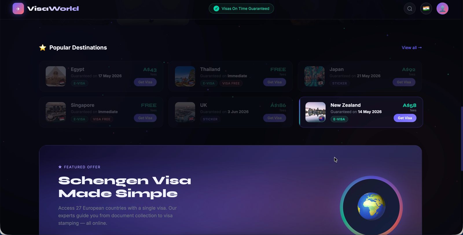 VisaWorld — Visa Platform — screenshot 2